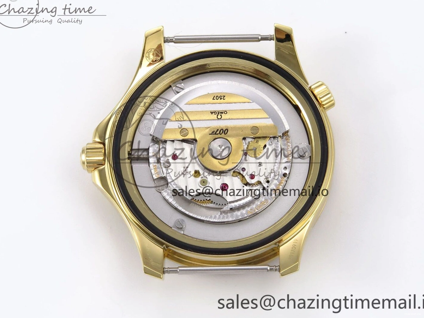 0408 Seamaster 300m Diver YG OMF 1:1 Best Edition Blue Orange Ceramic White Dial on Blue Nato Strap A Colorful 7704